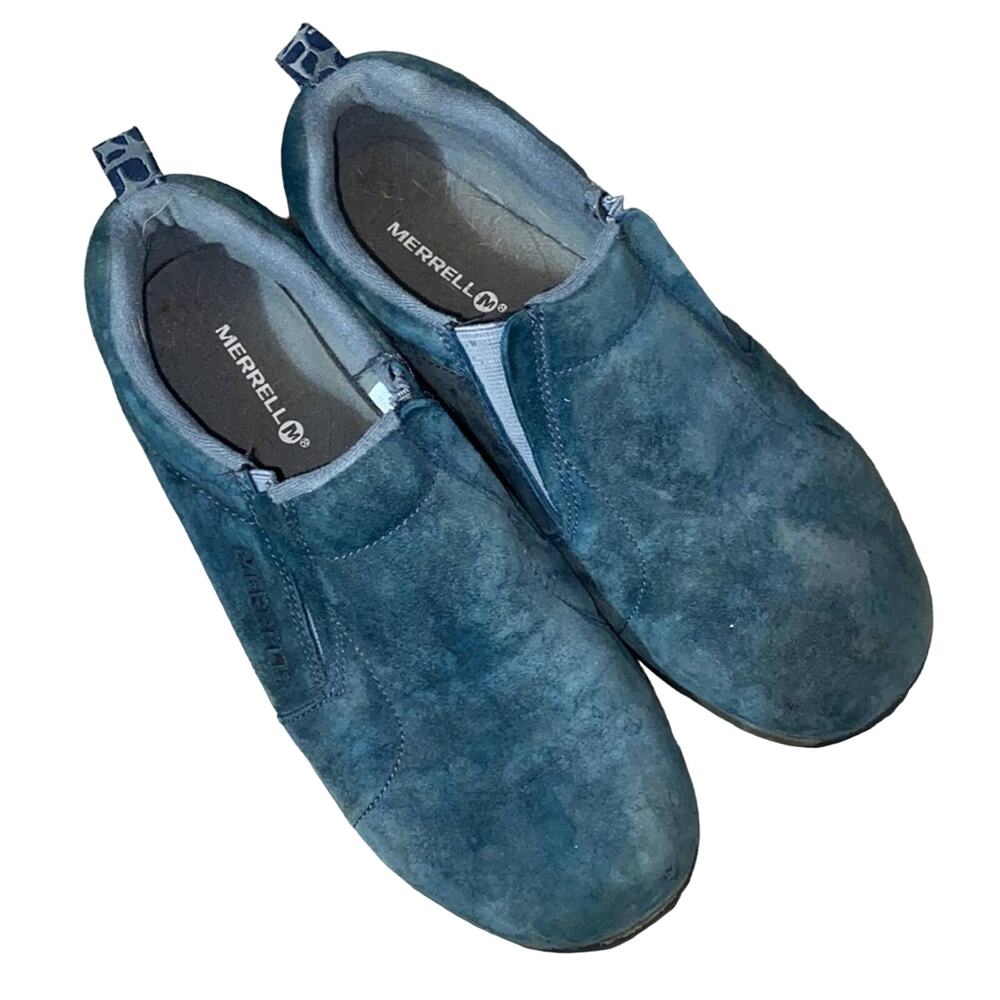 MERRELL Blue Suede Slip On Walking Shoes Women's Size 7.5 - 8 OR Youth Size 6.5